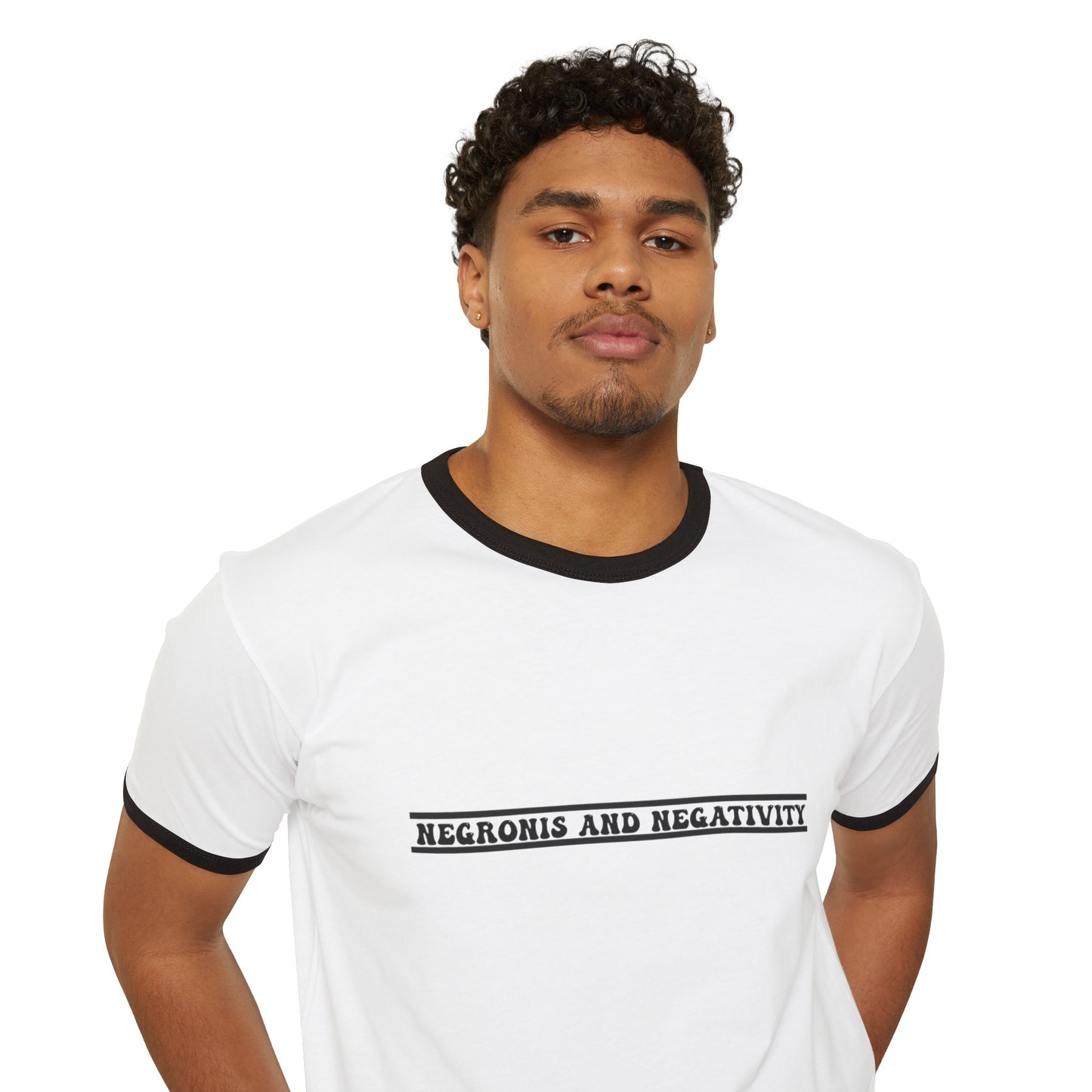 Negronis and Negativity Unisex Cotton Ringer T-Shirt