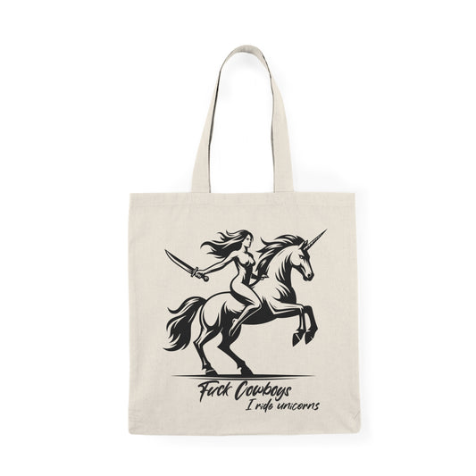 I ride unicorns Natural Tote Bag