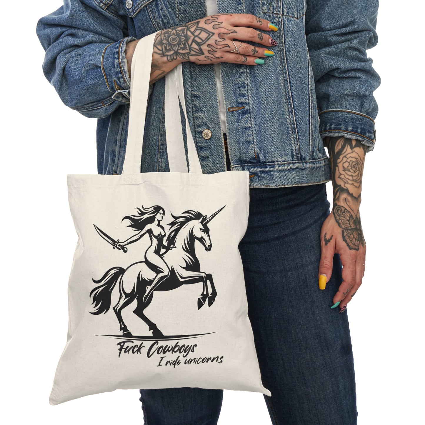 I ride unicorns Natural Tote Bag