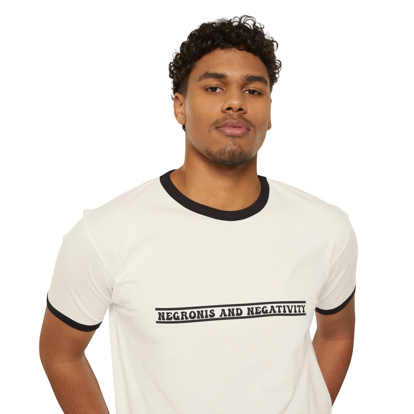 Negronis and Negativity Unisex Cotton Ringer T-Shirt